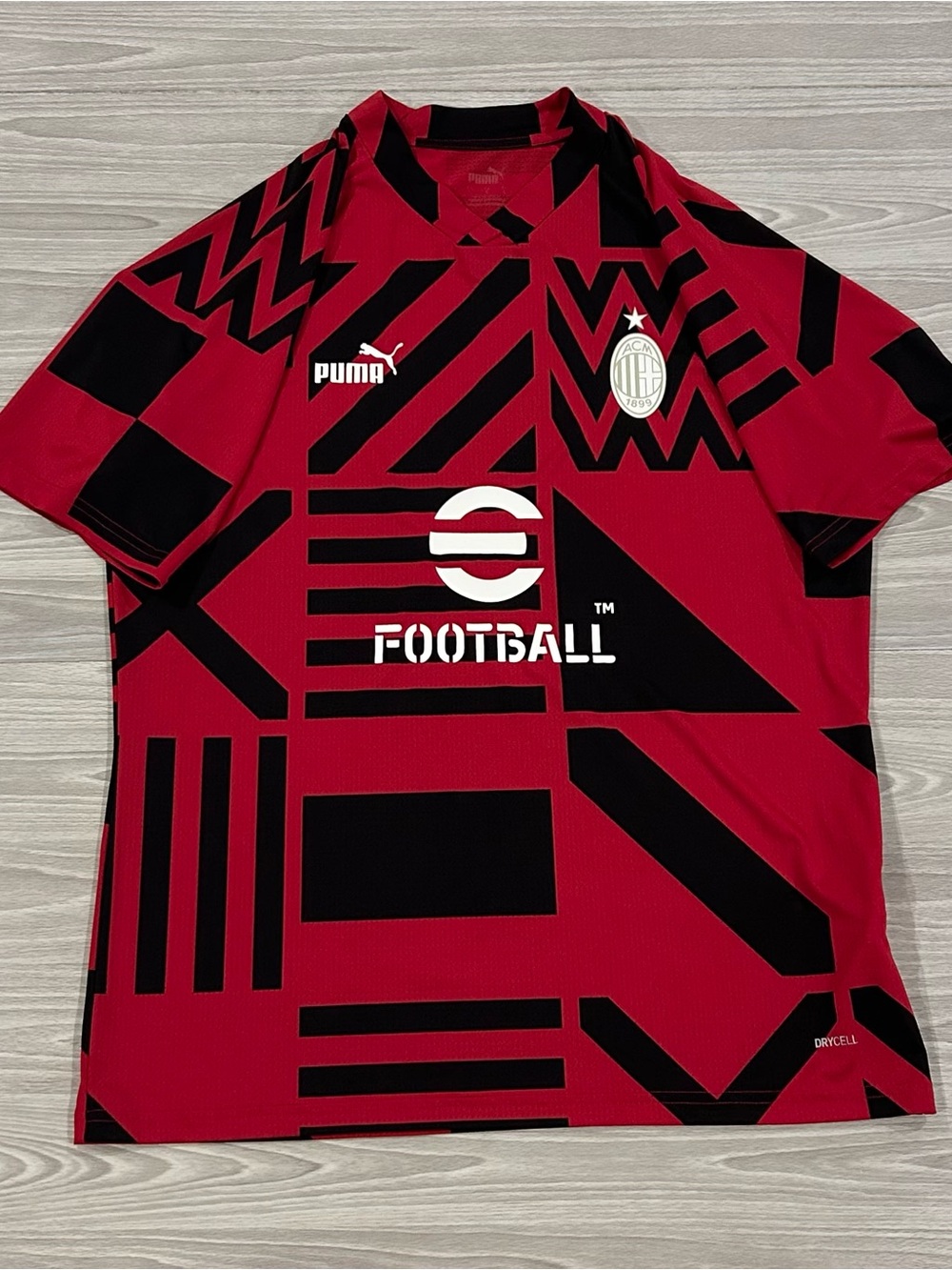 Puma 2022/23 AC Milan Pre Match Soccer Jersey Red Black Men’s Size Large